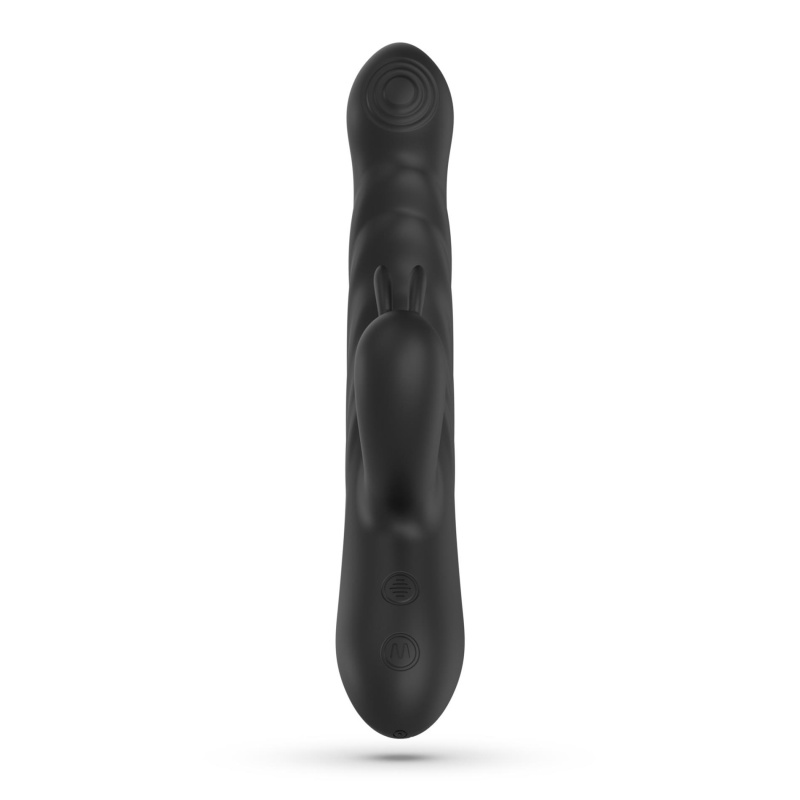 Wibrator Rabbit Lapin Thrusting 21,5 cm Czarny Silikon - 4