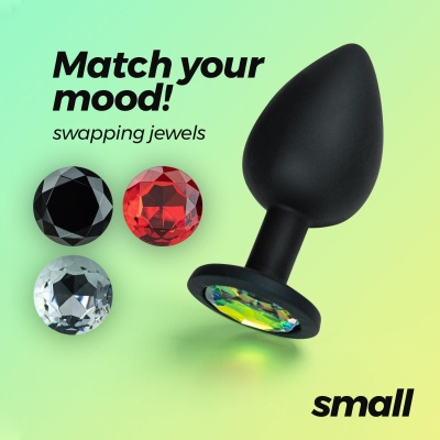 Plug analny Camileo Small z 4 wymiennymi kryształkami 7 cm - 1 2