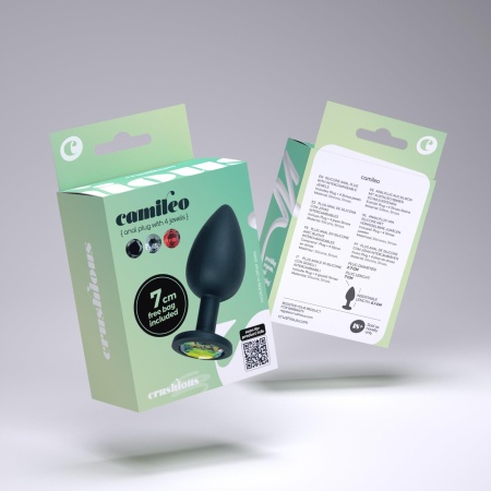Plug analny Camileo Small z 4 wymiennymi kryształkami 7 cm - 11