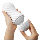 Masturbator wielokrotnego użytku Tenga Flex Silky White z regulacją podciśnienia i spiralną komorą, 15,5 cm - 3