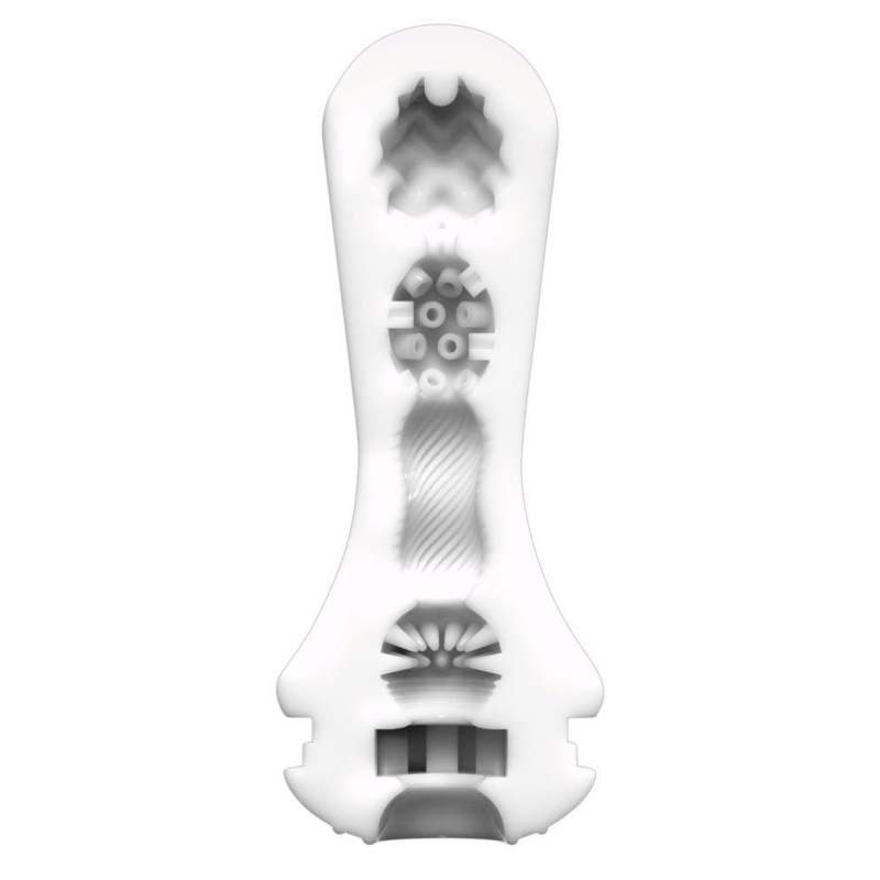 Masturbator wielokrotnego użytku Tenga Flex Silky White z regulacją podciśnienia i spiralną komorą, 15,5 cm - 7