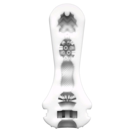 Masturbator wielokrotnego użytku Tenga Flex Silky White z regulacją podciśnienia i spiralną komorą, 15,5 cm - 7