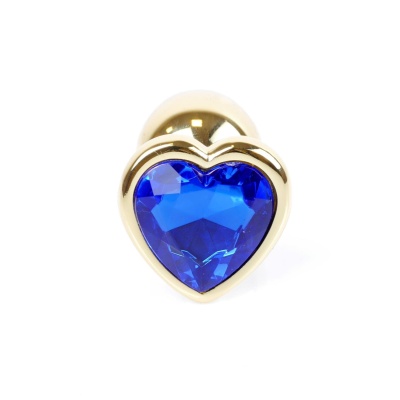MyLove Toys - Jewellery Gold  Heart PLUG- Dark Blue - 1