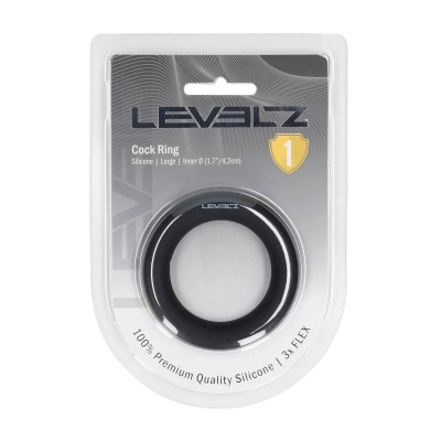 Liquid Silicone Cockring - L - Black - 1 2