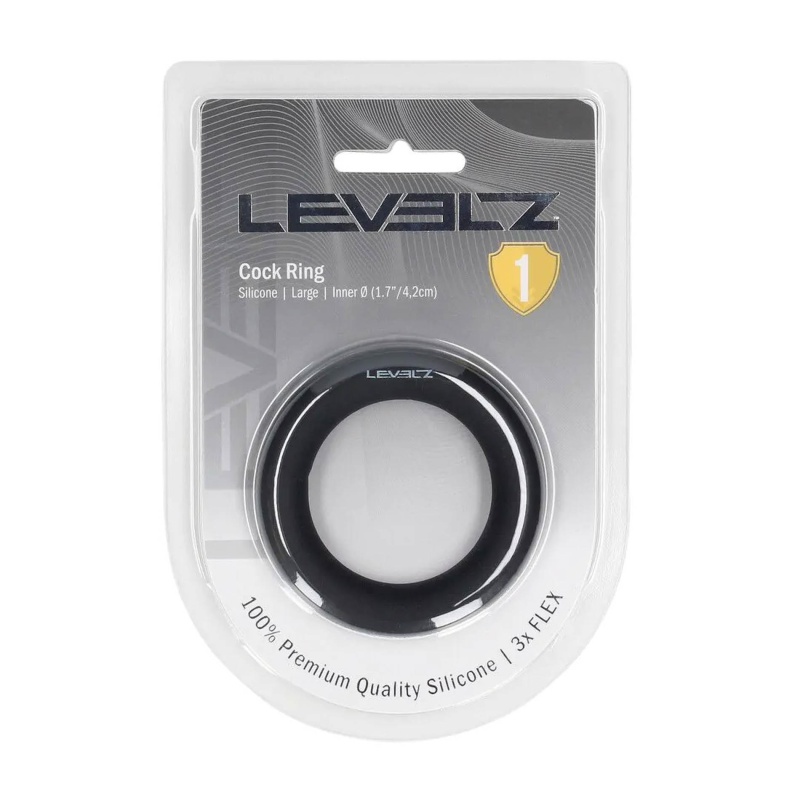 Liquid Silicone Cockring - L - Black - 2