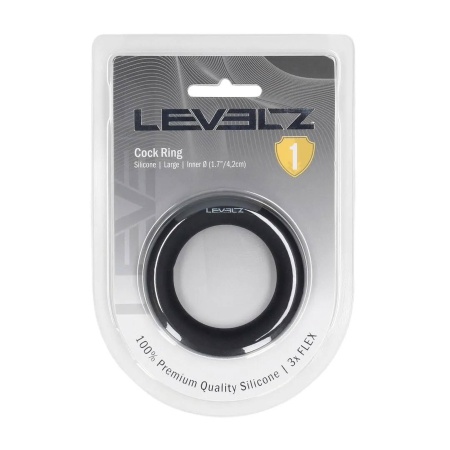 Liquid Silicone Cockring - L - Black - 2