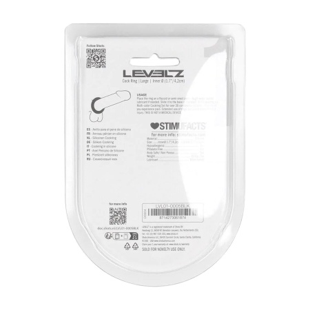 Liquid Silicone Cockring - L - Black - 3