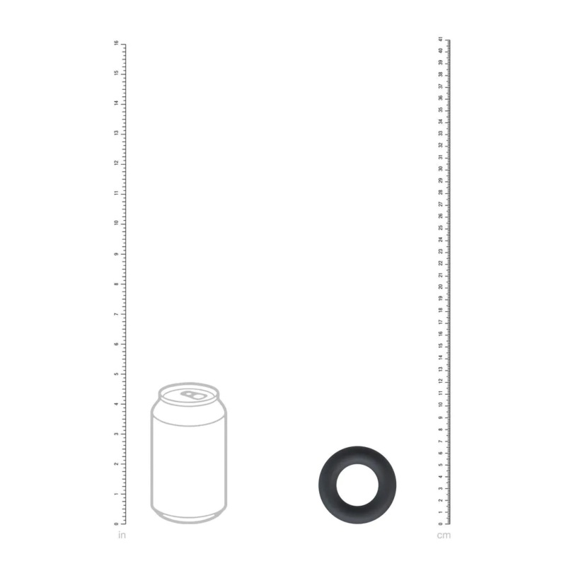 Liquid Silicone Cockring - L - Black - 4