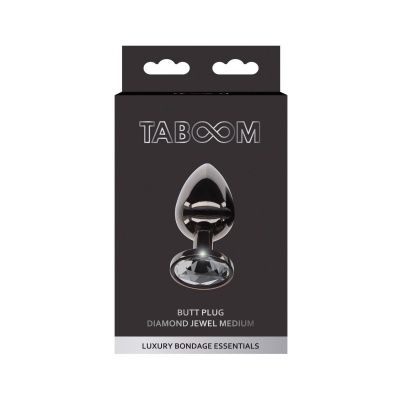 Korek analny Diamond Jewel M z aluminium i kryształkiem – 8,2 cm - 1 2