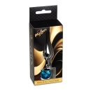 Korek analny MyLove Toys Jewellery Silver Light Blue - stal nierdzewna, wąska szyjka, dł. 9,5 cm, śr. 3 cm - 9