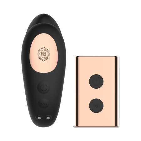 Rosy Gold – C-Shape Vibrator with Luxury Charging Case – Black - 3