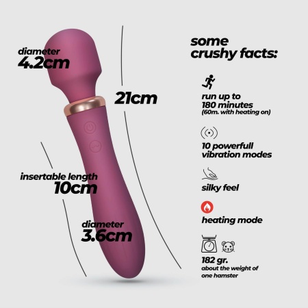 Masażer dwustymulacyjny Jinx 21 cm Czerwone Wino - 8