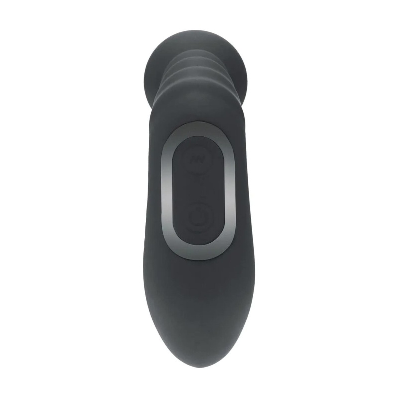 Vibrating Heating Bendable Tapping Beaded Silicone Prostate Stimulator - Black - 5