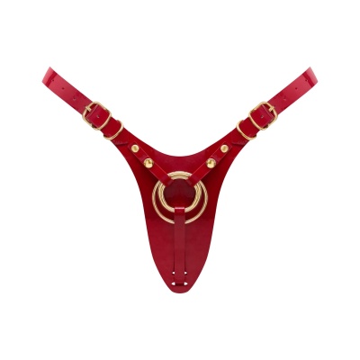 LEATHERETTE HARNESS FABULOUS - ONE SIZE - RED GLOSSY - 1