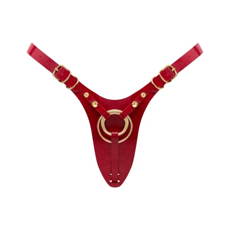 LEATHERETTE HARNESS FABULOUS - ONE SIZE - RED GLOSSY - 1