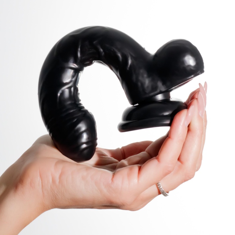 Hudini Żelkowy Dildo Analny 17,5 cm / 3 cm – Czarny - 9