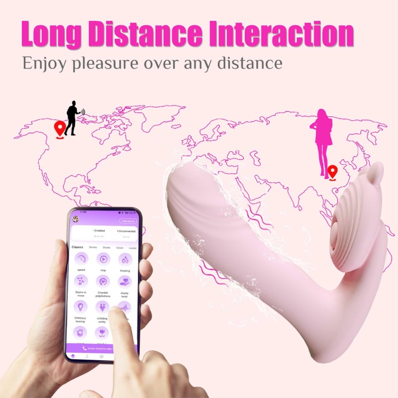 Silicone vibrator 3 speeds, 6 frequenciesFinger function, Heating + APP control - 8