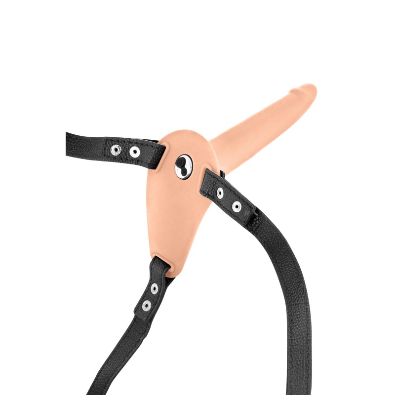 SIMPLE STRAP-ON VIBRATING FLESH STRAP-ON DILDO - 4