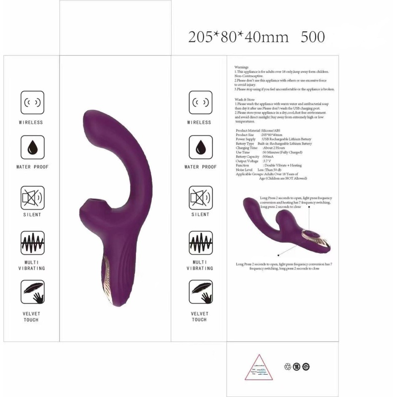 Wibrator Lila z podgrzewaniem i pulsacyjnymi uderzeniami 18,5 cm - 4