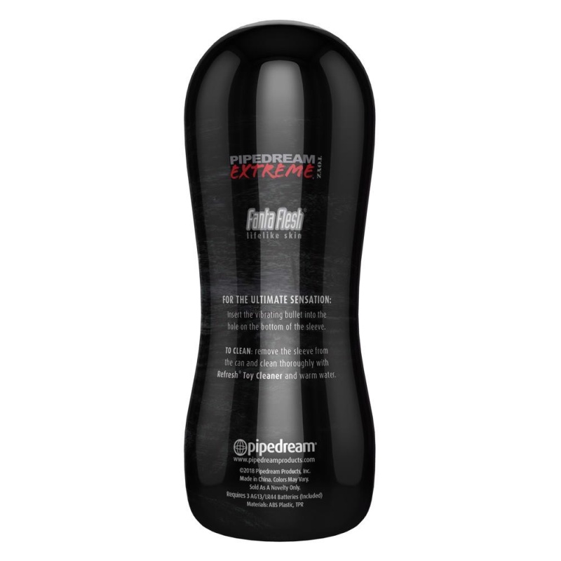 Masturbator PEE Vibrating Pussy Stroker – wyjmowany bullet, zdejmowany rękaw TPR, 17,5 cm - 3
