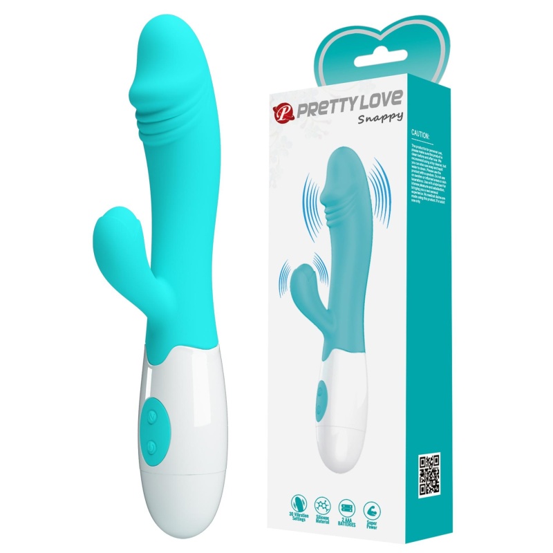 Wibrator króliczek Snappy Light Blue 30 funkcji wibracji, wodoodporny, ok. 20 cm - 1