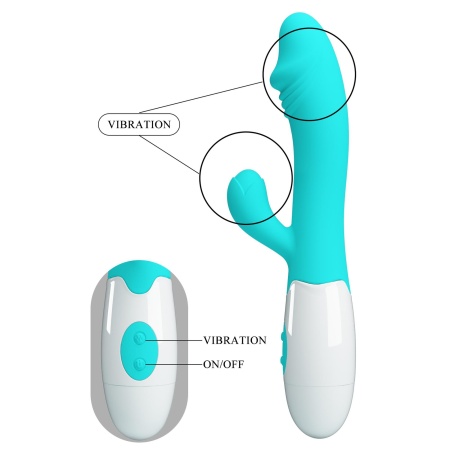 Wibrator króliczek Snappy Light Blue 30 funkcji wibracji, wodoodporny, ok. 20 cm - 6