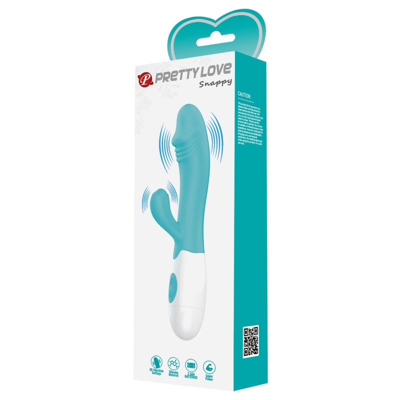Wibrator króliczek Snappy Light Blue 30 funkcji wibracji, wodoodporny, ok. 20 cm - 9