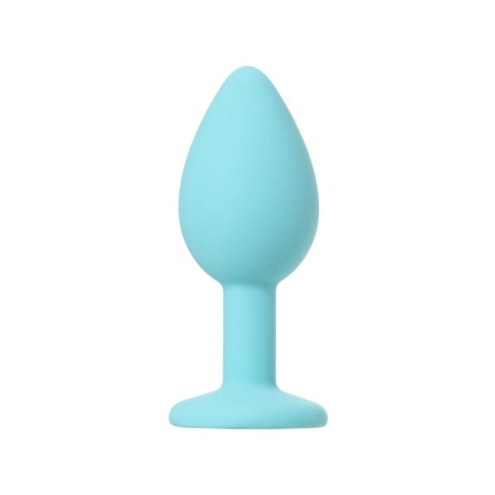 Korek analny Brilliant Blue - silikonowy, z kryształem w podstawie, długość 7,2 cm, Ø 1-2,7 cm - 2