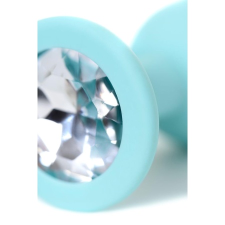 Korek analny Brilliant Blue - silikonowy, z kryształem w podstawie, długość 7,2 cm, Ø 1-2,7 cm - 7