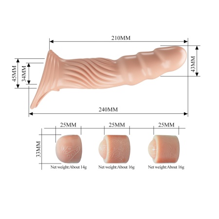 Nakładka na penisa Adjustable Penis Sleeve Extender - regulowana, 24 cm - 8