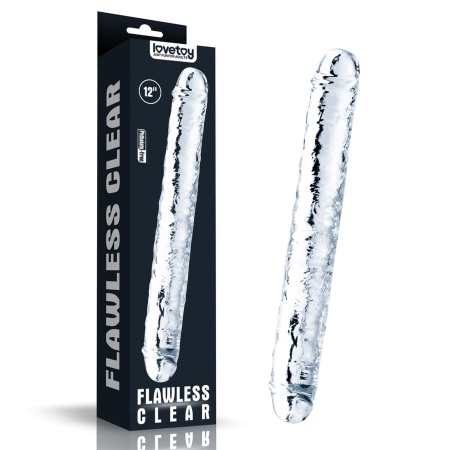 Podwójne dildo przezroczyste Flawless Clear 30 cm - 1