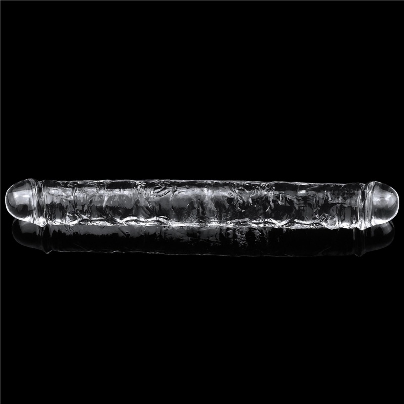 Podwójne dildo przezroczyste Flawless Clear 30 cm - 2