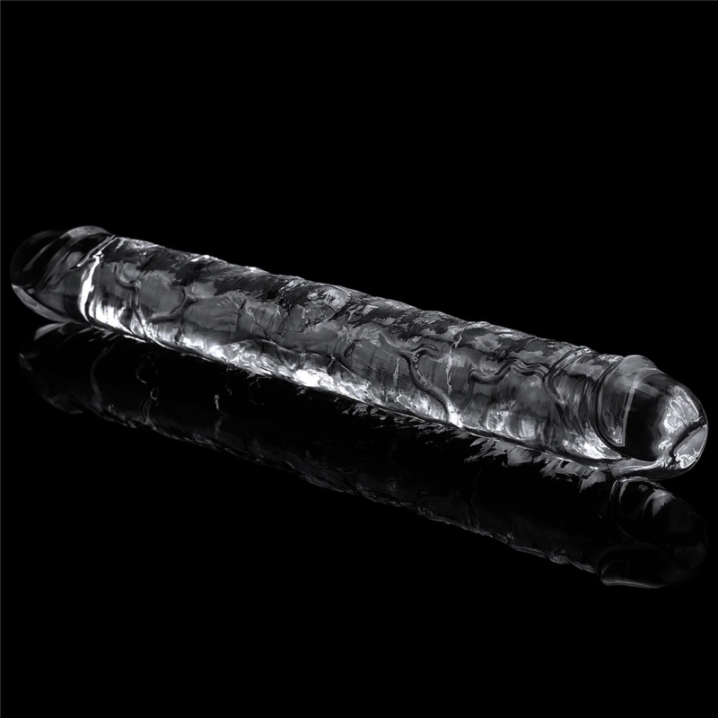 Podwójne dildo przezroczyste Flawless Clear 30 cm - 3