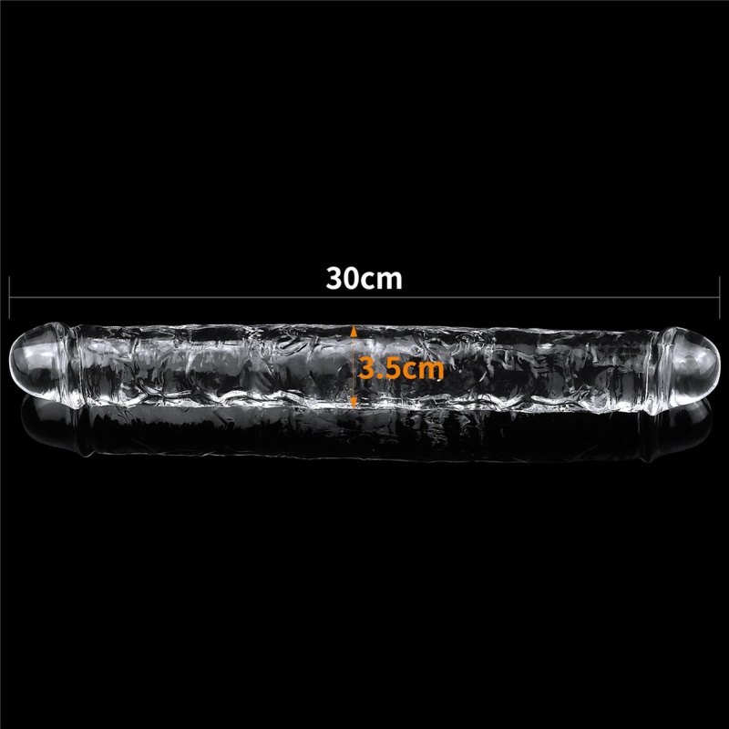 Podwójne dildo przezroczyste Flawless Clear 30 cm - 7