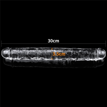 Podwójne dildo przezroczyste Flawless Clear 30 cm - 7