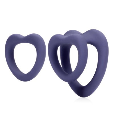 Heart Cockring Set - Violet Storm - 1