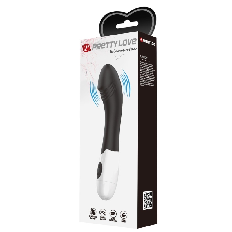 Wibrator Elemental Black - 30 funkcji wibracji, 19 cm - 10