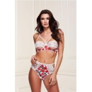 WHITE FLORAL & LACE BRA SET - 2