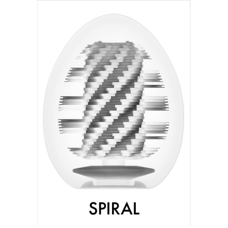 Tenga Egg Spiral Stronger - jednorazowy masturbator męski w kapsułce w kształcie jajka, spiralna tekstura TPE, 7 cm - 4