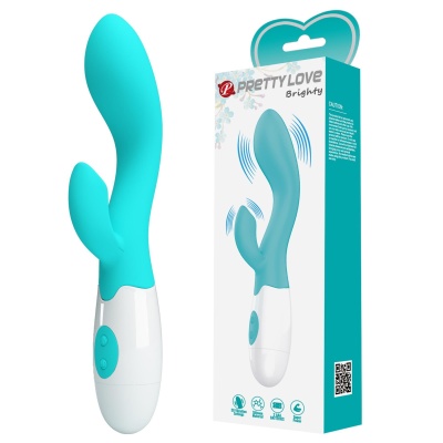 Wibrator Brighty Light Blue z 30 funkcjami wibracji, 18 cm - 1