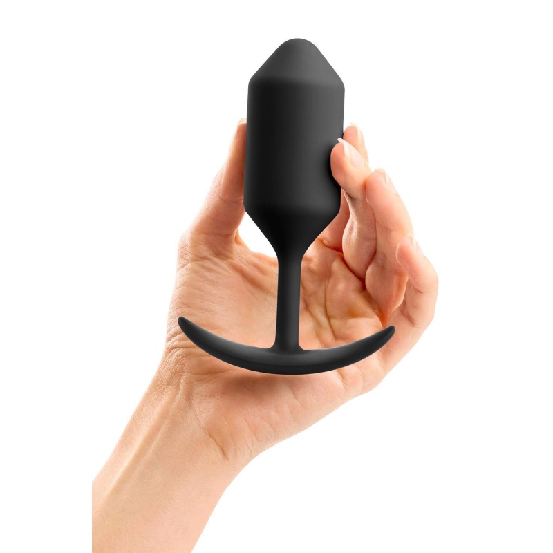 Snug Plug 3 Black - obciążony korek analny z silikonu medycznego, 180 g, 12 cm - 3