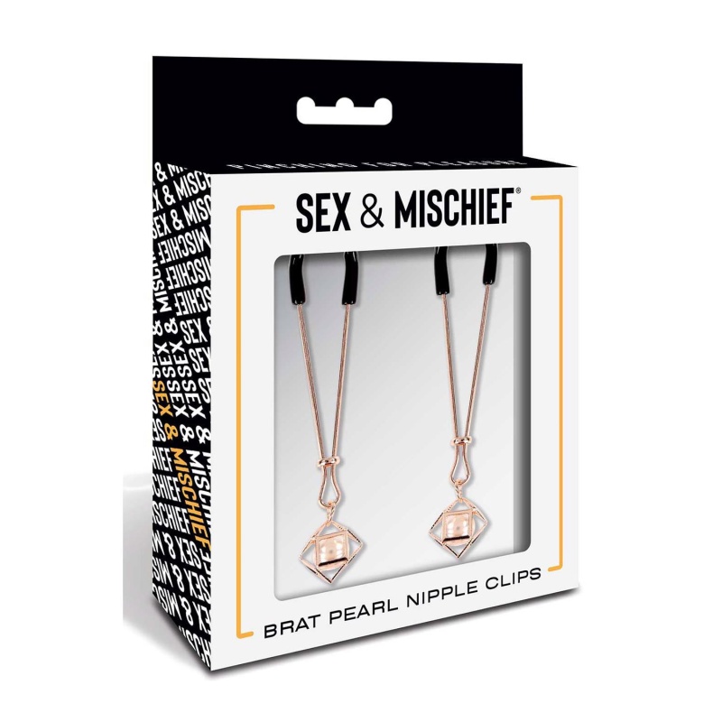SEX AND MISCHIEF BRAT PEARL NIPPLE CLIPS - 1