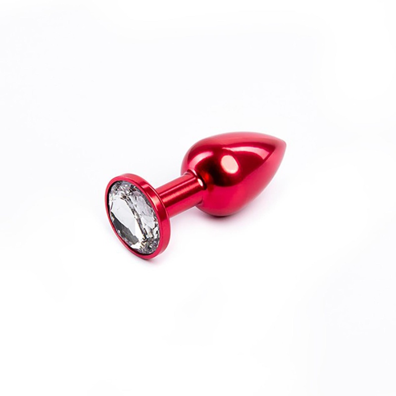 Red Butt Plug with White Diamond - 1