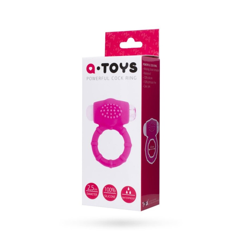 Pierścień wibrujący na penisa A-Toys Nevy - obrączka erekcyjna ze stymulatorem łechtaczki, silikon, średnica wewnętrzna 2,5 cm - 4