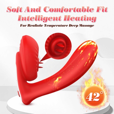 Wibrator silikonowy Silicone Vibrator z 10 trybami wibracji, funkcją lizania, podgrzewaniem i sterowaniem przez aplikację, 13,9 - 3