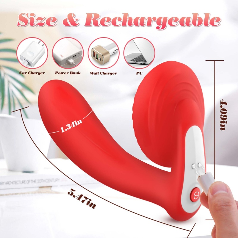 Wibrator silikonowy Silicone Vibrator z 10 trybami wibracji, funkcją lizania, podgrzewaniem i sterowaniem przez aplikację, 13,9 - 4