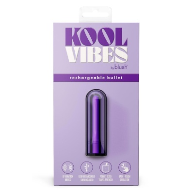 Mini bullet KOOL VIBES Rechargeable Grape - 10 trybów wibracji, tworzywo ABS, długość 6,3 cm, średnica 1,8 cm - 1