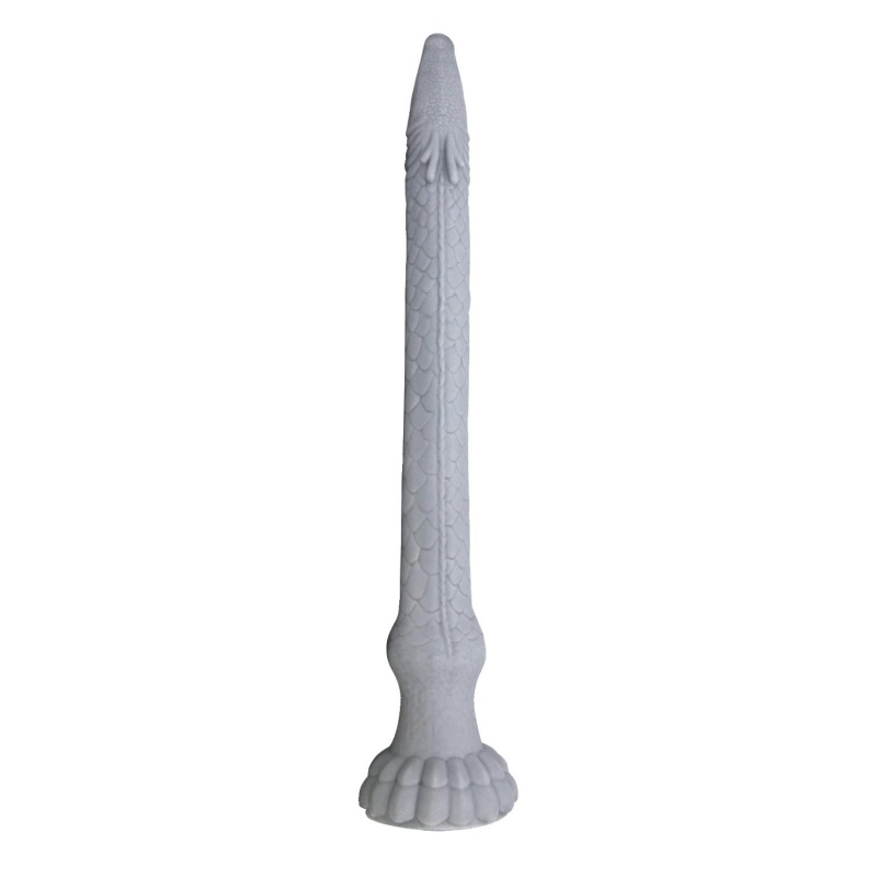Dildo silikonowe Power Monsters Basilisk 43 cm z pofalowaną teksturą i przyssawką - 3