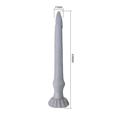 Dildo silikonowe Power Monsters Basilisk 43 cm z pofalowaną teksturą i przyssawką - 8