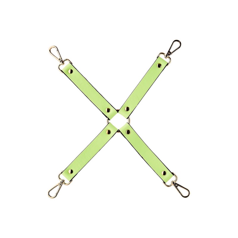 Hog tie Radiant Glow in the Dark Green - elastyczne paski świecące w ciemności z 4 karabińczykami bez niklu - 2